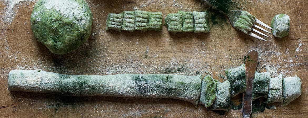 Gnocchi met zeewier in spinazie roomsaus