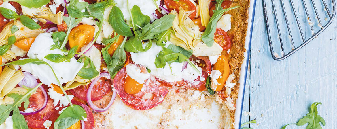 Bloemkoolpizza met tomaten en kaas van Marjolein Dubbers