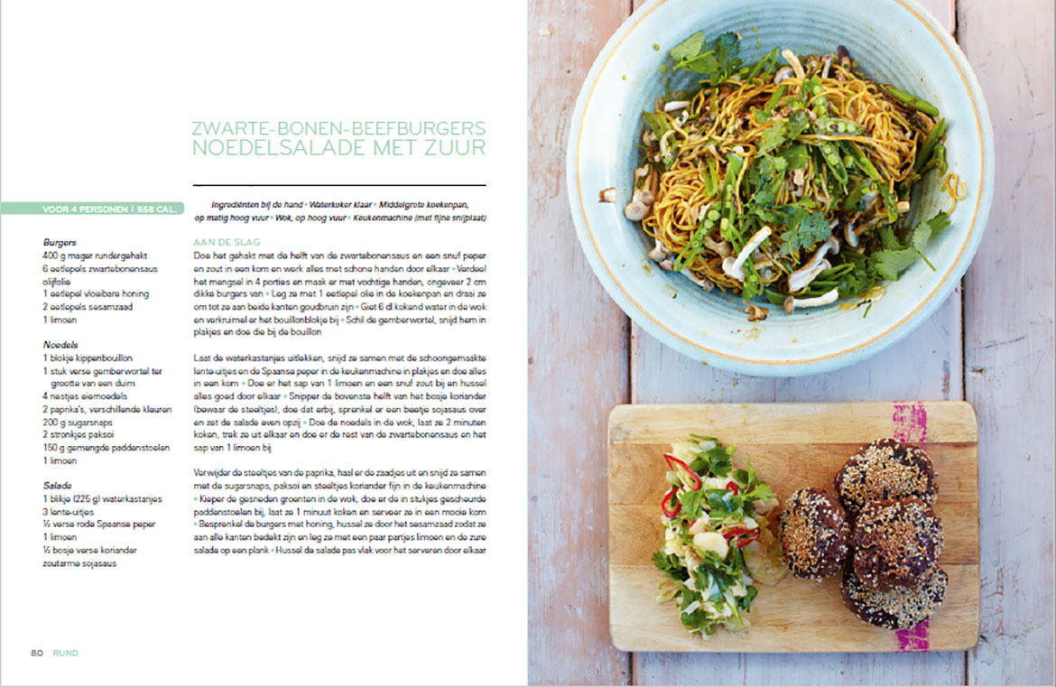 Zwarte bonen beefburgers met noedelsalade van Jamie Oliver Zwarte bonen beefburgers met noedelsalade van Jamie Oliver