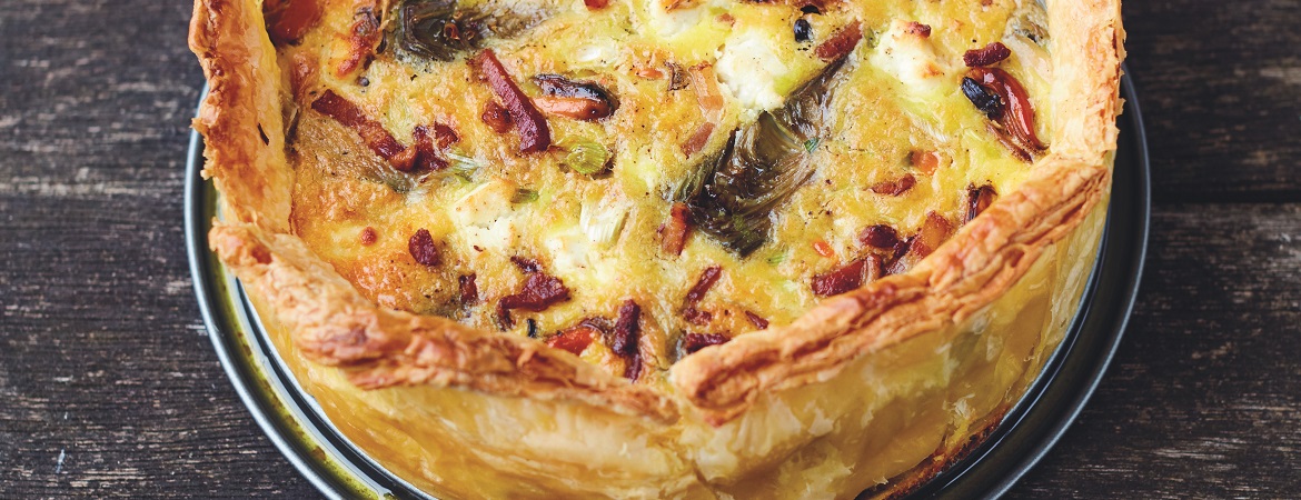 Quiche met mosselen, artisjok en geitenkaas