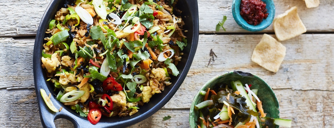 Nasi goreng met wakame
