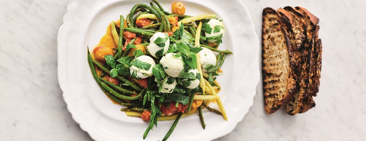 Boze bonensalade met mozzarella en munt (Jamie Oliver)