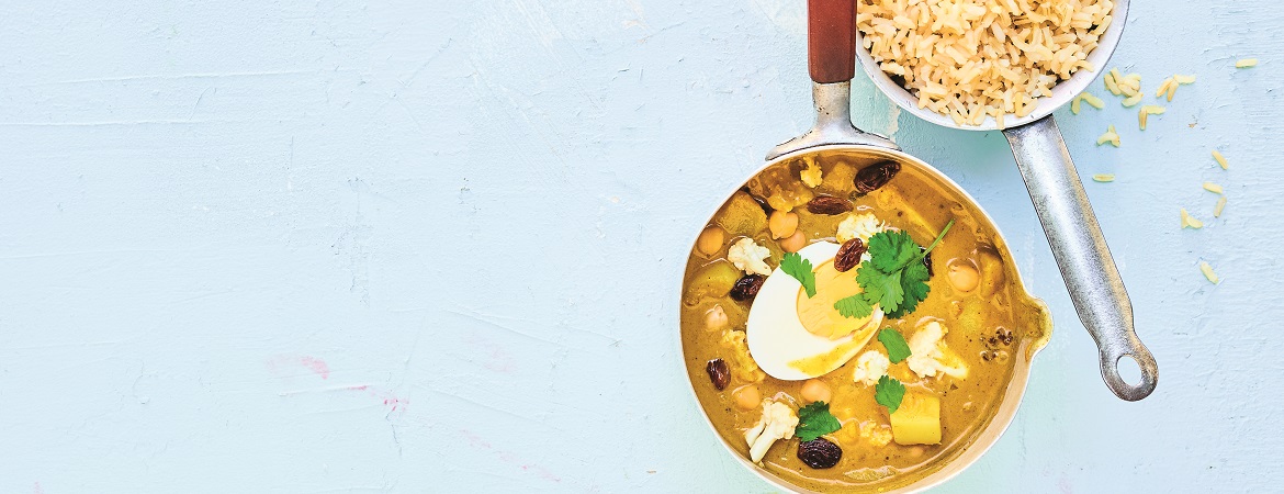 Bloemkoolcurry met ei & rijst